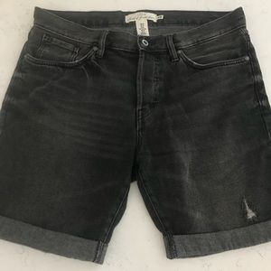 Black denim Bermuda shorts H&M